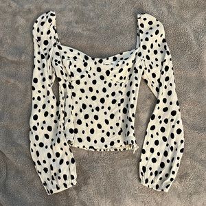 Reformation Polka Dot Blouse 0